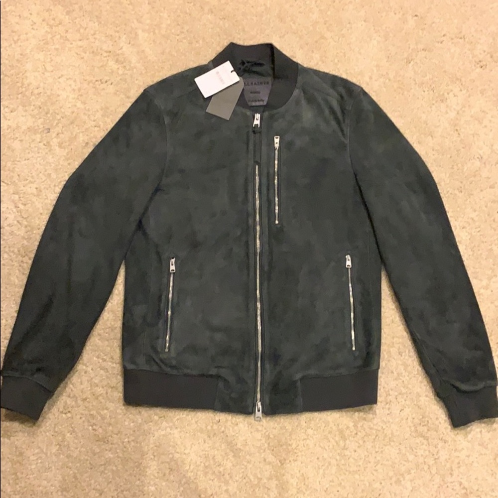 ALL SAINTS Kemble Suede Bomber Jacket